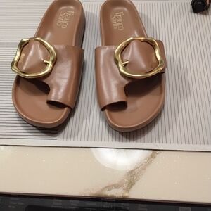 Franco Brianka Brown Leather Slides